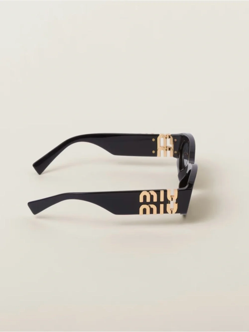 Miu Miu Kids Black Sunglasses with Gold Logo